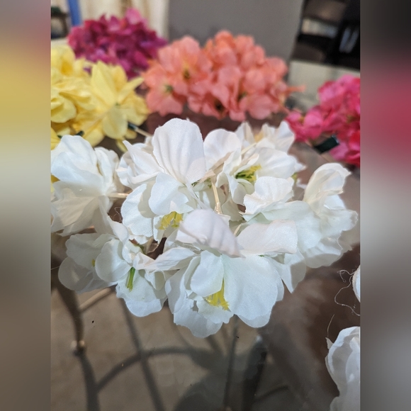 Artificial Silk Flowers from Michael's, blue, pink, white, peach, yellow - Picture 5 of 10